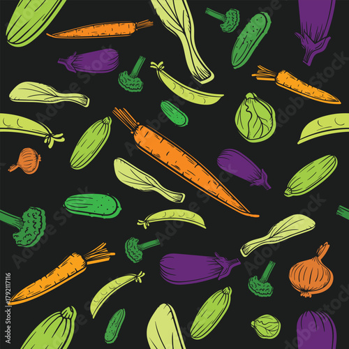 seamless background with vegetables