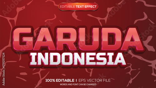 3d text effect garuda indonesia theme