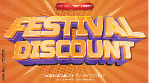 3d text effect festival discount theme