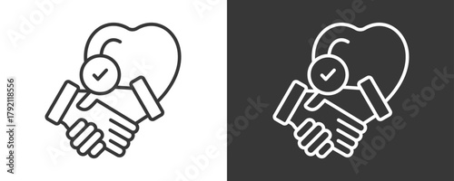 Acceptance Icon Set Vector Collection Isolated In Black And White