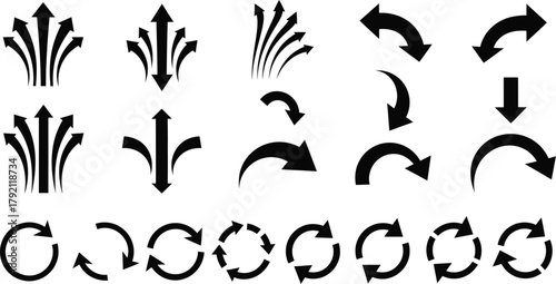 Dynamic arrow icons guide direction and progress for business growth