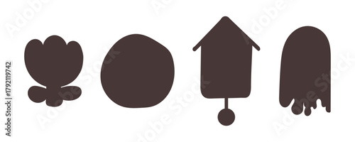 Set of various clocks and watches silhouette hand drawn style, vector illustration isolated on white background. Concepts of time management and deadline. Hourglass, smartwatch, dial watch.