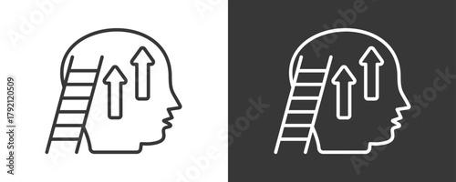 Personal Growth Icon Set Vector Collection Isolated In Black And White
