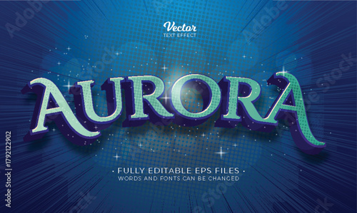 sparkling aurora text effect editable eps cc file