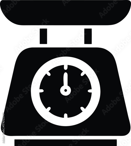 Kitchen weighing scale icon for cooking, food preparation and portion control.