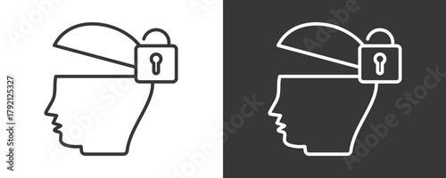 Open Minded Icon Set Vector Collection Isolated In Black And White