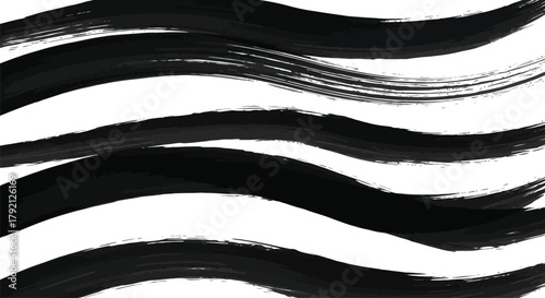 A hand drawn monochrome striped background forms a seamless pattern in this modern stock illustration