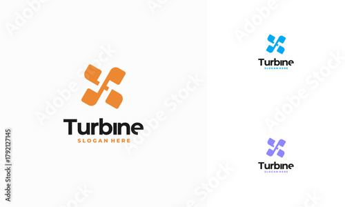 Modern Spinning Turbine logo designs concept, Wind Power energy Technology logo