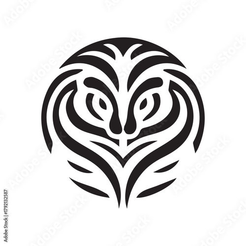 Minimalist cobra logo with white background