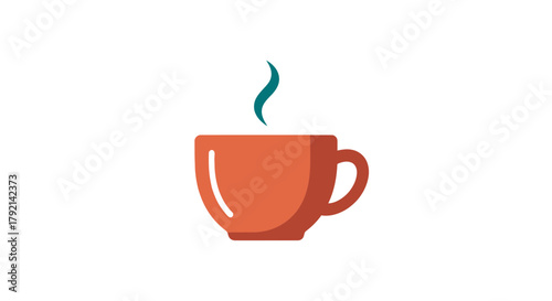 Hot Drink Illustration with Steam in a Brown Mug