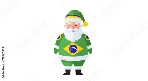 Santa Claus Wearing Green Outfit with Design