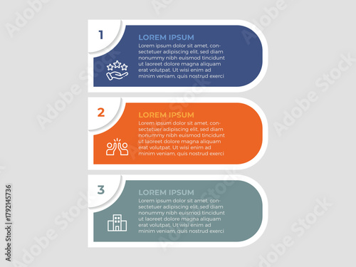Business infographic template. 3 Step timeline journey. Process diagram, 3 options on white background, Infograph elements vector illustration.