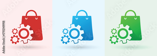  Shopping Bag Gear Retail Logo

