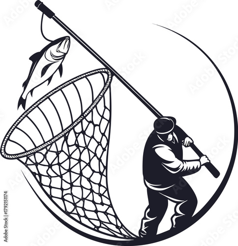 vector illustration of a fishing rod