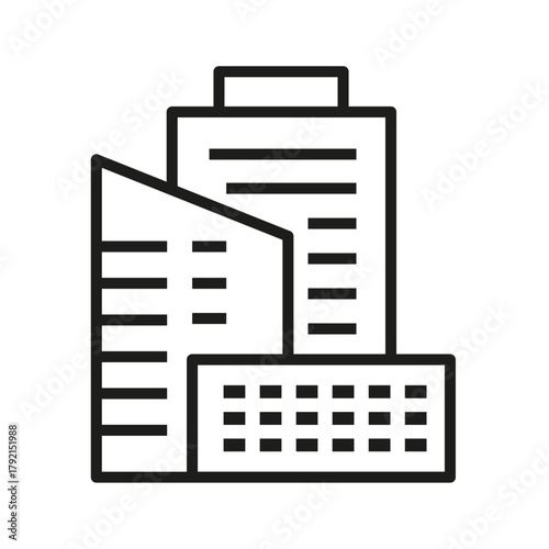 Multistore building black line icon. Building with several floors at different levels above the ground. apartment building icon, apartment building vector illustration simple illustration of apartment
