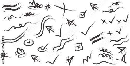 Abstract vector set of arrows symbols and design elements