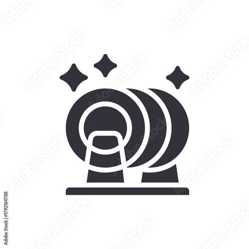 Gray Laundry Tumble Dryer Appliance Simple Glyph Icon