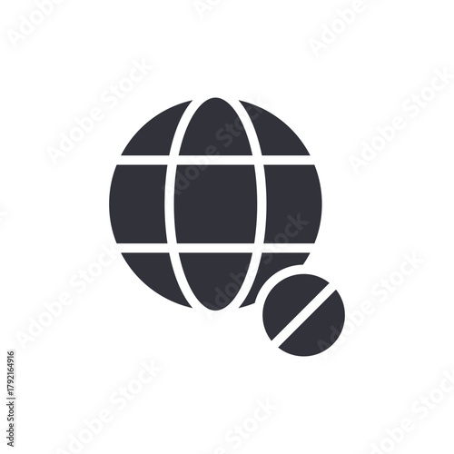 Globe Restricted Access Connection Error Icon Sign Symbol