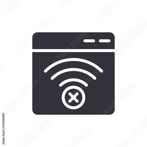 Offline Internet Connection Solid Vector Icon Illustration