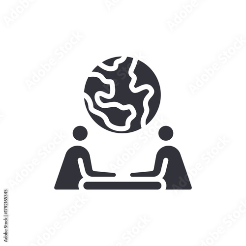 Global Discussion Between People Icon Communication World