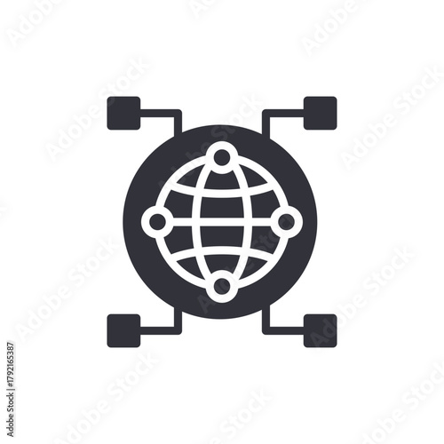 Globe Network Connection Icon Digital World Technology