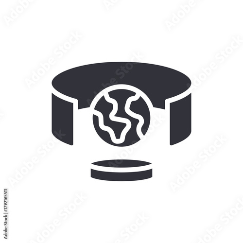 Modern Earth Podium Icon Global Presentation Concept