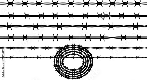 Barbed wire types, fencing styles, twisted strands, sharp barbs, metal coil, industrial security, perimeter protection, steel roll, danger zone
