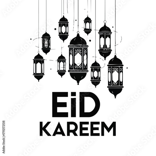 Eid kareem lanterns for muslim celebration