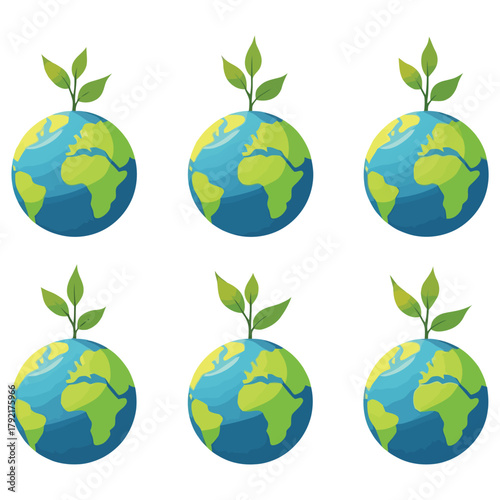 Save the World Environment Day and Earth Day Vector Illustration for Nature Conservation