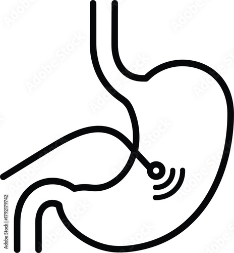 Endoscopy Stomach Exam Icon Illustrating Medical Checkup and Gastroenterology