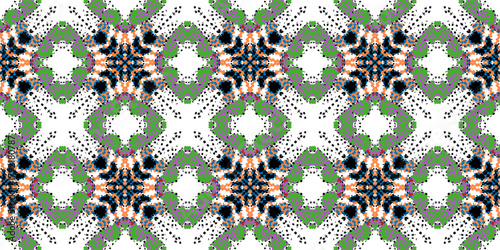 Seamless Dot Pattern on White. background noise. Abstract Symmetrical Stipple Mosaic. Dotted Ornament Repeating Pattern. Contemporary Abstract Dot Art Tiling Backdrop