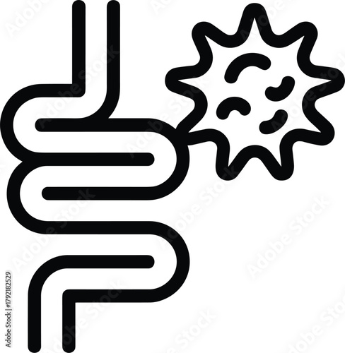 Intestinal Microbiome and gut health Icon for Healthy Digestion and Probiotic Balance Vector