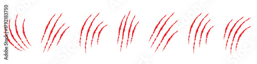 Animals claw scratches icons set, Claw scratch icon set. Animal scratches. Claws silhouette, vector illustration