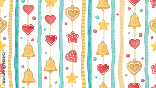 Christmas cookies with colorful icing minimalist yet joyful pattern white background Vector background 