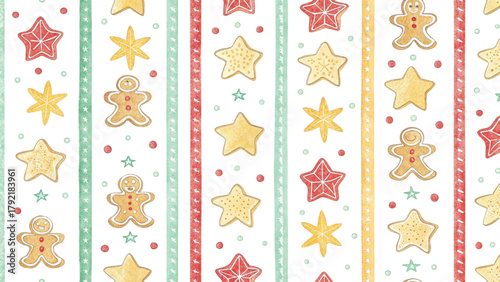 Christmas cookies with colorful icing minimalist yet joyful pattern white background Vector background 