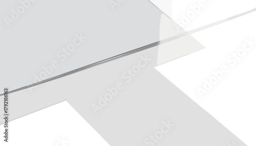 Formas geométricas abstractas transparentes y superpuestas con sombras sutiles sobre fondo blanco, diseño vectorial moderno.