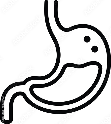 Stomach Icon Simple Illustration Representing Human Digestive Organ Anatomy