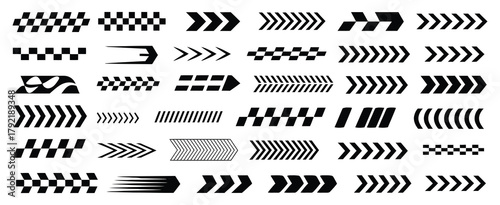 racing cars, race stripes, checkered flag, finish line, motocross labels, dynamic lines, motorsport graphics, and speed-inspired racing decal designs