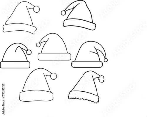 Santa Hat Line Art Vector