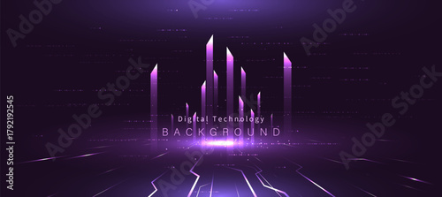 Digital Technology Background of Future Cyber City Data Network Innovation Abstract AI Virtual Concept Vector