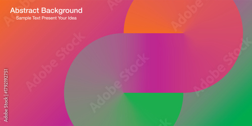 Minimal vector abstract background with soft circular forms creating infinite loop shape. Using bright gradients to add interest to artwork. Idea for modern cover page, website banner, presentation.