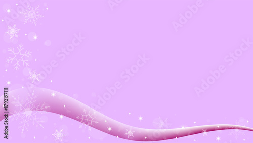 Pink Background Wallpaper Decoration With Sparkling Snowflakes Stars And Wavy Lines