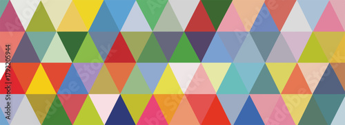 Patrón geométrico abstracto de triángulos de colores vibrantes, diseño moderno y minimalista para fondos.