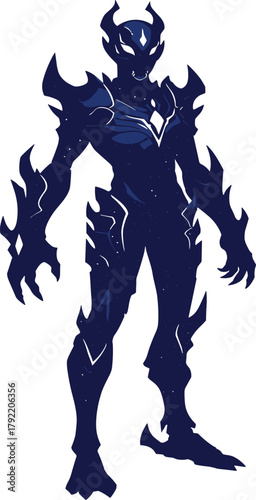 Futuristic humanoid robot character design, sci-fi cyber warrior concept art, advanced technology android silhouette, digital illustration, space armor figure