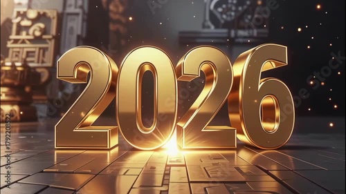 Bright shining numbers of 2026. Happy New Year greetings.