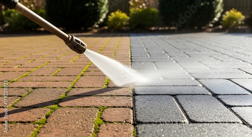 Transforming Dirty Pavers with Powerful Pressure Washing Before and After Cleaning