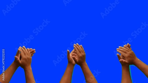 4K video. clapping animation on chroma key background	