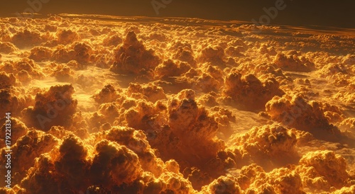 Clouds have filled the sky, although the sun is managing to shine through with a vibrant orange color