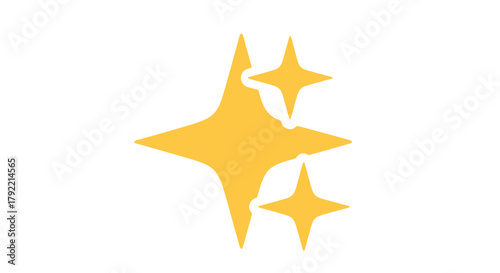 Bright yellow sparkling stars graphic element illustration representing shine.