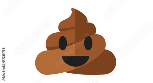 Smiling Poop Emoji with Happy Face and Big Eyes.